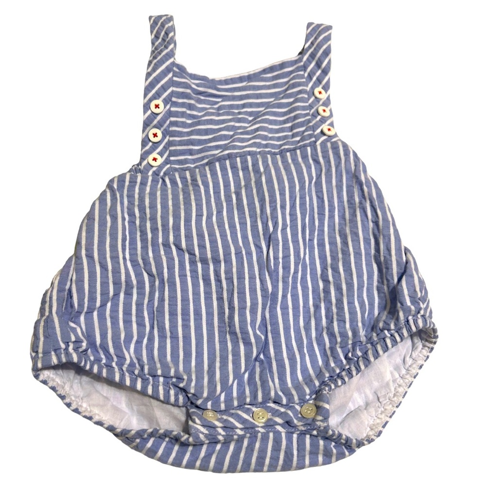 Luli and Me striped crossback bubble romper size 18 Mo.